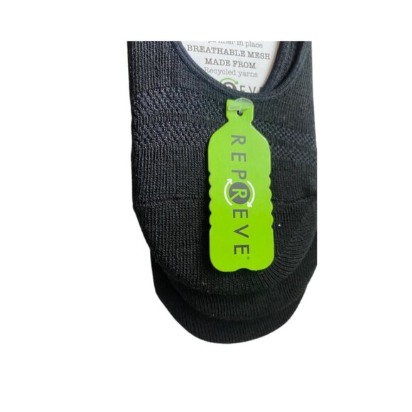 PEDS 12 PAIR Black Mid Sportt Liner Socks - Breathable Mesh - GEL TAB Heel - Picture 5 of 8